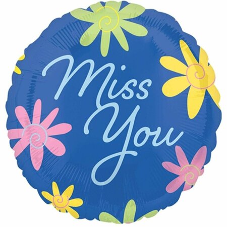 LOFTUS INTERNATIONAL 18 in. Flower Miss You VLP HX Party Balloon LO328260